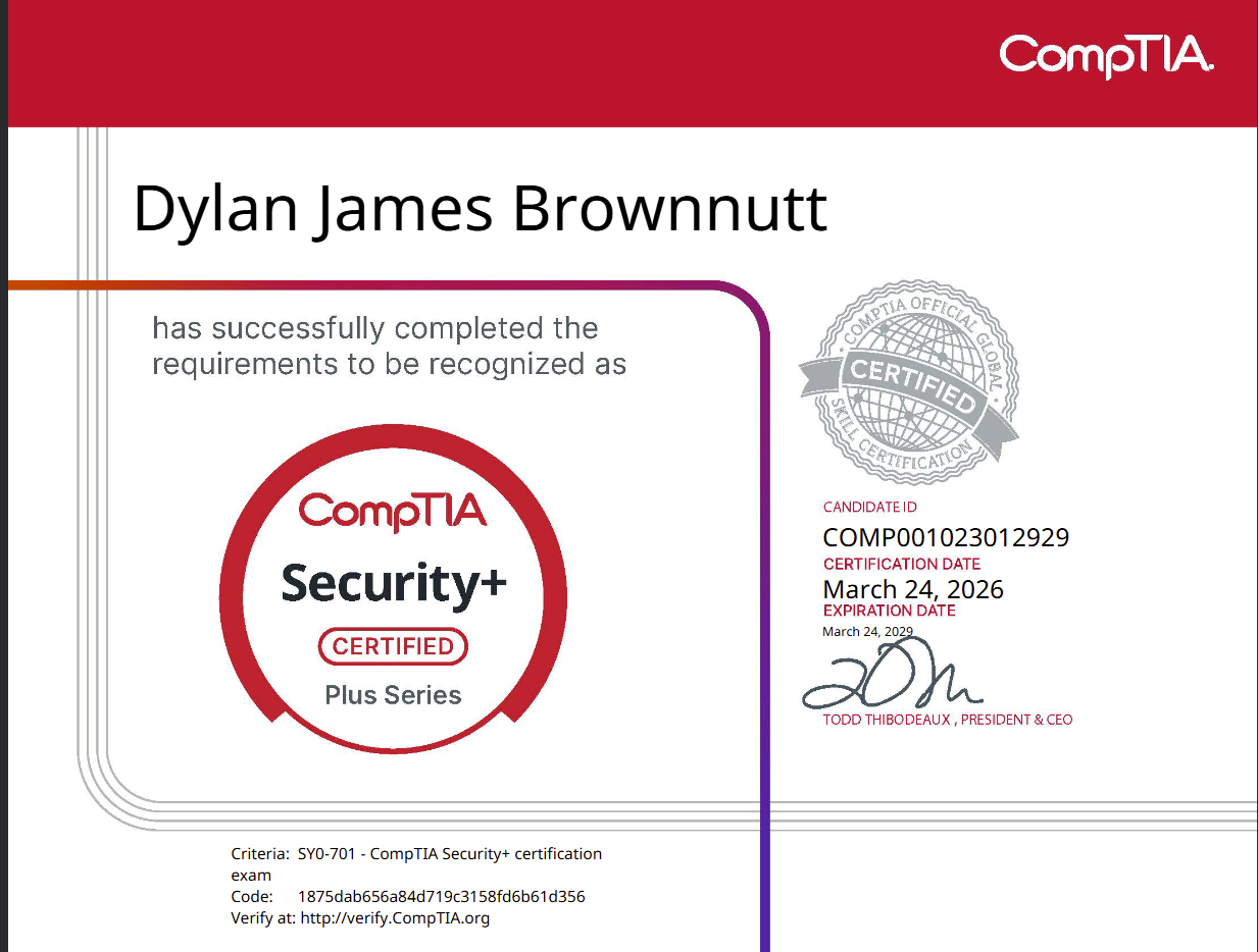 CompTIA Security+ Certificate